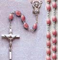 Pink Plastic Bead Rosary