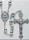 Sterling Round Silver Bead Rosary