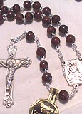 6 mm Maroon Cocoa Bead Rosary