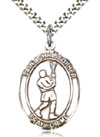 Large Sterling Silver Lacrosse St. Christopher Medal