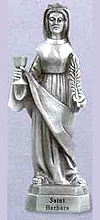 St Barbara Pewter Statue
