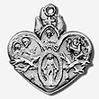 4 Way Heart Sterling Silver Medal