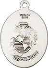 Marine Corps Oval Silver St. Christopher Medal