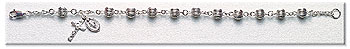 6 mm Fancy Sterling Silver Bead Bracelet