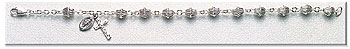 6 mm Capped Sterling Silver Bead Bracelet