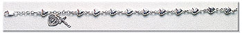 Bracelet in Sterling with Sacred Hearts