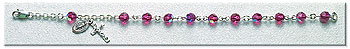 Sterling Silver Fuschia Crystal Bracelet