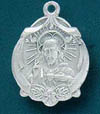 Scapular Vintage Sterling Silver Ornate Round Medal
