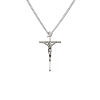 2-Inch Sterling Silver Crucifix Pendant with 24" Chain