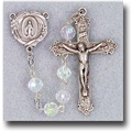 Tin Cut Crystal Beads-Crystal Aurora Borealis Rosary