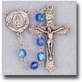 Tin Cut Crystal Beads-Sapphire Aurora Borealis Rosary