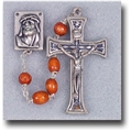 Oval Wood Beads Natural Rosary