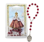 Infant of Prague Chaplet with Prayer Card