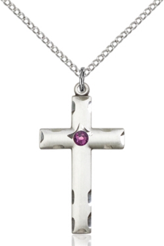 Sterling Silver Birthstone Cross | Discount Catholic Products