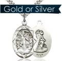 St. Michael and Guardian Angel Scalloped Edge Medal