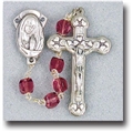 Tin Cut Square Beads-Dark Amethyst Rosary