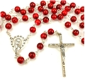 Red Deluxe Imitation Stone Rosary