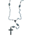 Vintage 8mm Light Blue Brass Rosary