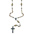 Vintage 8mm Earth Tone Brass Rosary