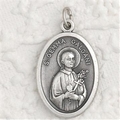 St. Gemma Galgani Oxidized Oval Medal