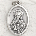 Immaculate Heart of Mary Oxidized Oval Medal