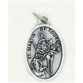 St. Martin of Tours Oxidized Oval Medal