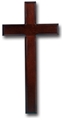 12-Inch Beveled Dark Cherry Wood Cross