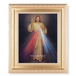 Divine Mercy Print in Gold Leaf Frame