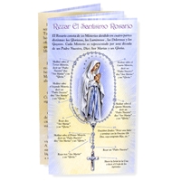 How to Pray The Rosary Four-Fold Card in Spanish - Rezar El Rosario