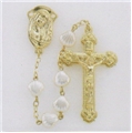 Gold Plated Imitiation Pearl Rosary