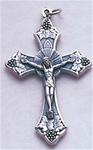 Grapes and Leaves Metal Crucifix - 2-Inch