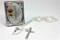 Italian First Communion Rosary Gift Set - White
