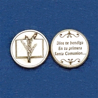 First Communion Prayer Coin in Spanish