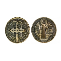 Saint Benedict Medal Brass Pocket Coin