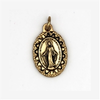 Miraculous Medal - Antique Gold Tone Deluxe Medal
