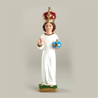 Infant of Prague Statue with Plaster Crown - 12-Inch