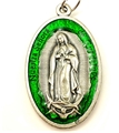 Green Enamel Lady of Guadalupe Medal, large