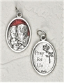Red Enamel Holy Family Medal