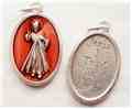 Red Enamel Divine Mercy Medal