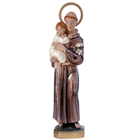 St Anthony Pearlized Plaster Italian Statue - 12-Inch