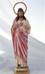 Sacred Heart Pearlized Plaster Italian Statue - 12 Inch
