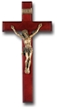 12-Inch Dark Cherry and Gold Crucifix