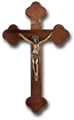 Latin Style Walnut and Museum Gold Crucifix