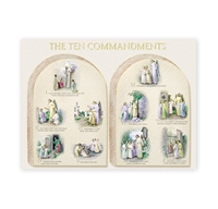 Ten Commandments Gold Embossed Poster - 19" x 27"