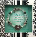 Mother Stretch Crystal and Bead Bracelet