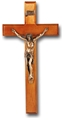 12-Inch Dark Cherry Wood & Gold Wall Crucifix