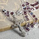 Glass Bead Amethyst Ladder Rosary