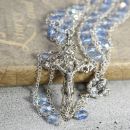 Glass Bead Blue Ladder Rosary