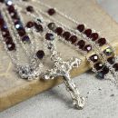 Glass Bead Garnet Ladder Rosary