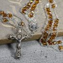 Glass Bead Topaz Ladder Rosary